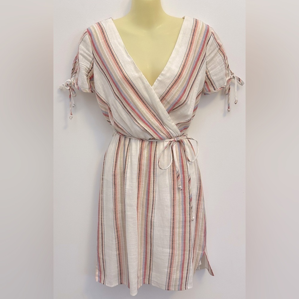 City Studio Metallic Stripe Dress size S